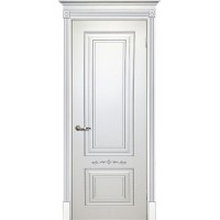 Дверь Текона Смальта 04 ДГ, Белый патина серебро