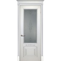 Дверь Текона Смальта 04 ДО, Белый патина серебро