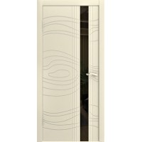 Ульяновские двери, LP-15 эмаль ваниль, чёрное стекло