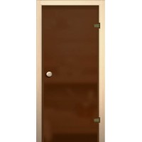 Стеклянная дверь для Сауны и Бани Бронза матовое