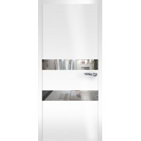 Дверь Оникс Лайн, с зеркалом, эмаль белая
