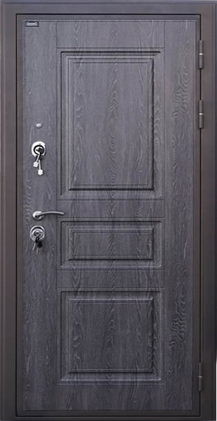 Входная металлическая дверь Филадельфия, Дуб графит/ Дуб крем