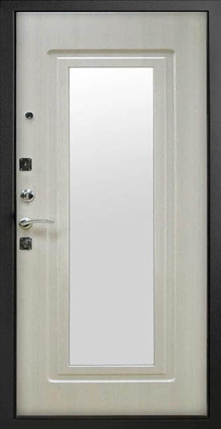 Дверь Титан Мск, Царское зеркало - Черный муар / Белый ясень