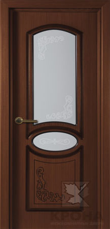 Дверь Шпонированная Муза, остекленная, макоре
