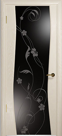 Dio Doors, Грация 3, беленый дуб, черный триплекс Dio Doors, Грация 3, беленый дуб, черный триплекс
