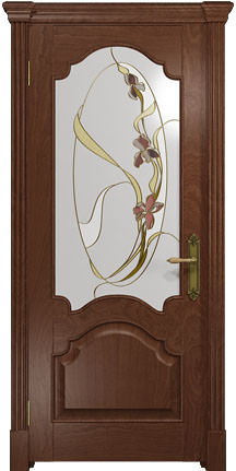 Dio Doors, Валенсия-1, красное дерево, ДО витраж Dio Doors, Валенсия-1, красное дерево, ДО витраж