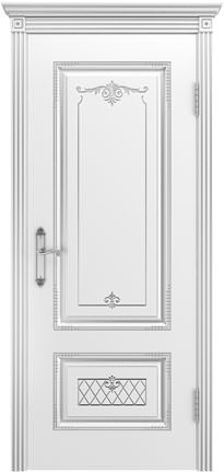 Ульяновские двери, Аккорд В-3 ДГ, Эмаль белая с патиной серебро