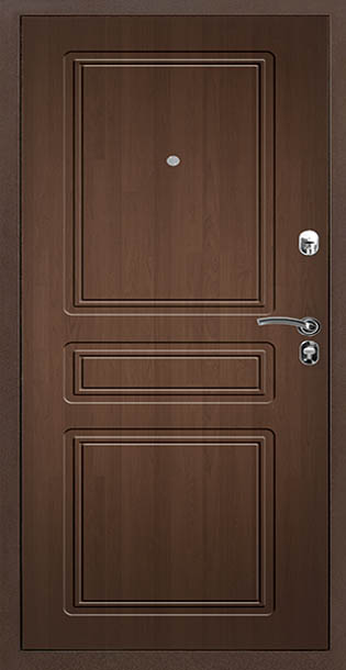 Входная металлическая дверь Титан Мск Практик, Медный антик / Орех премиум