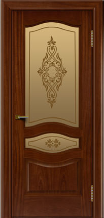 Ульяновская шпонированная дверь, Амелия ПО, Красное дерево тон 10