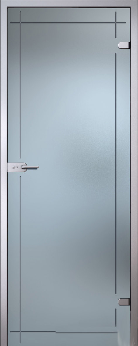 Стеклянная дверь Изабелла, Матовое бесцветное стекло с гравировкой