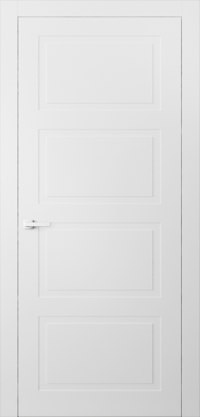 Дверь межкомнатная, Классика-4 ДГ, Белая эмаль