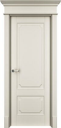 Дверь межкомнатная, Риан-2 ДГ, Эмаль Кремово-белый RAL 9001