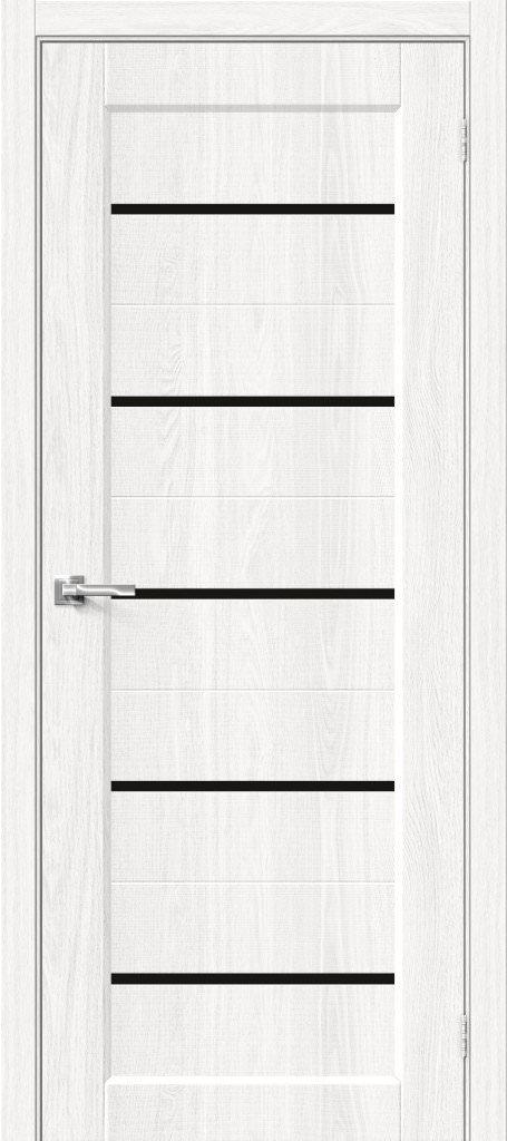 Дверь межкомнатная, эко шпон Мода-22, White Dreamline Black Line