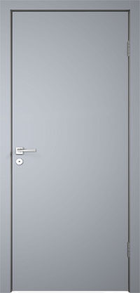 Серая гладкая дверь с четвертью, окрашенное, с врезкой под замок 2018, серый цвет