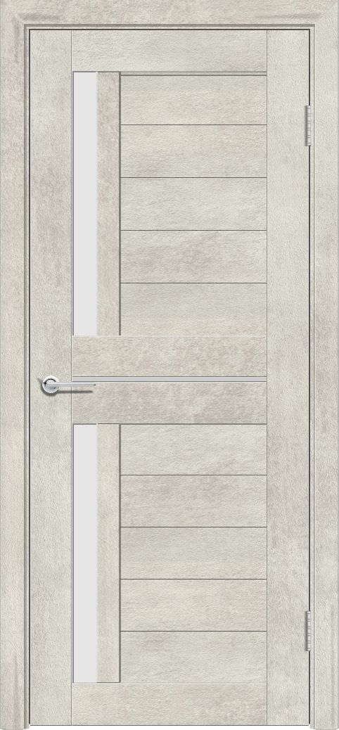 Межкомнатная дверь VS-4 ДО белое матовое, пвх, бетон светлый