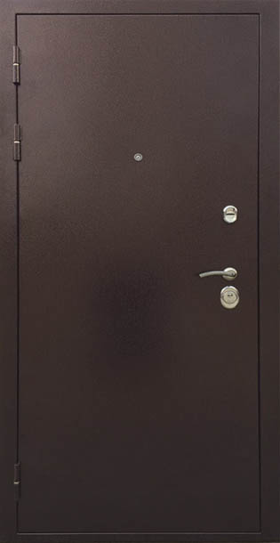 Входная металлическая дверь Трио, Медный антик/ Орех премиум